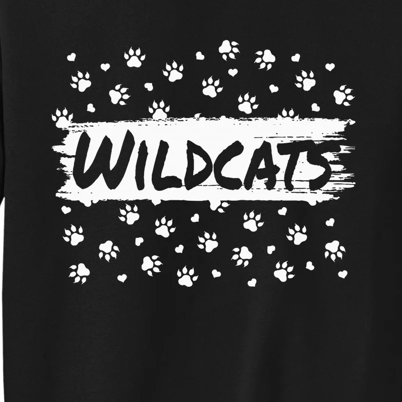 Wildcats Mascot School Spirit Back To School Footprint Squad Sweatshirt