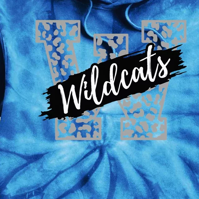 Wildcats Mascot School Sports Spirit Game Day Sport Fan Team Tie Dye Hoodie