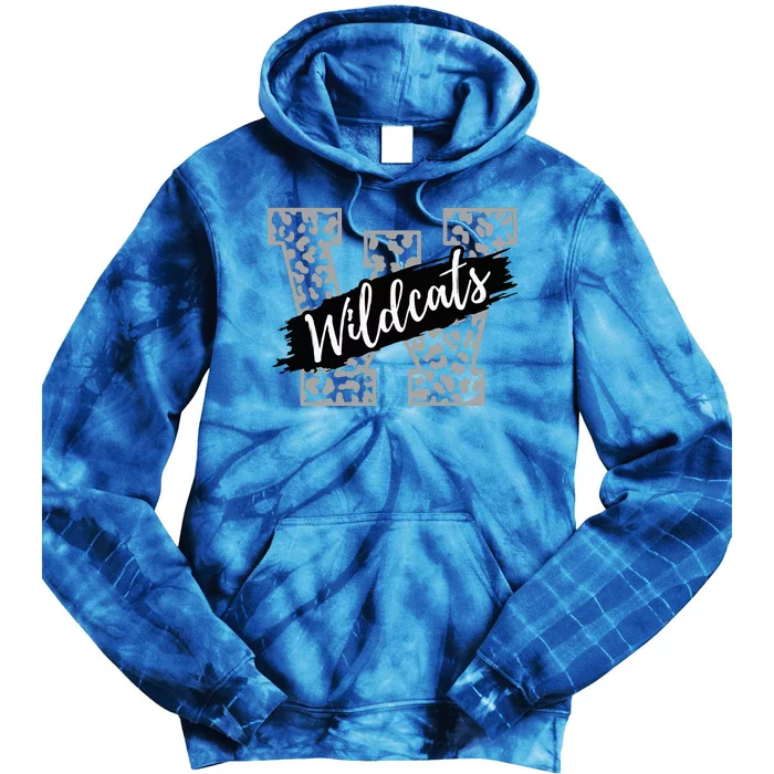 Wildcats Mascot School Sports Spirit Game Day Sport Fan Team Tie Dye Hoodie