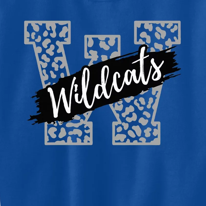 Wildcats Mascot School Sports Spirit Game Day Sport Fan Team Kids Sweatshirt