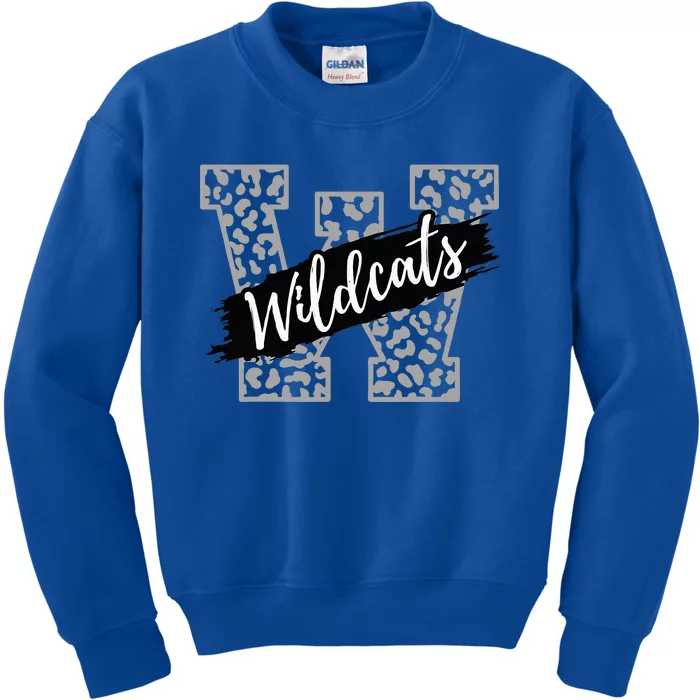 Wildcats Mascot School Sports Spirit Game Day Sport Fan Team Kids Sweatshirt