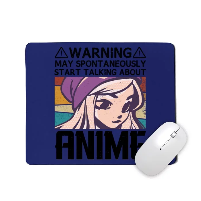 Warning May Spontaneously Talk About Anime Funny Anime Girl Anime Quotes Mousepad