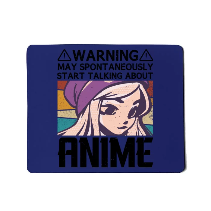 Warning May Spontaneously Talk About Anime Funny Anime Girl Anime Quotes Mousepad