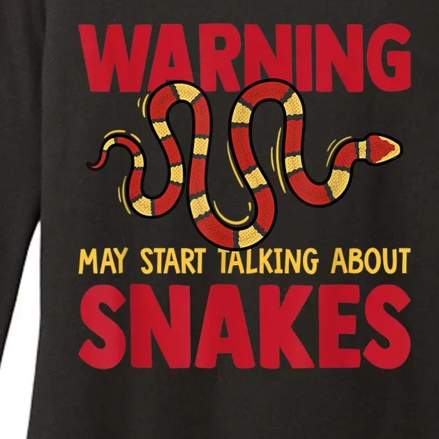 Warning May Start Talking About Snakes Reptile Serpent Womens CVC Long Sleeve Shirt