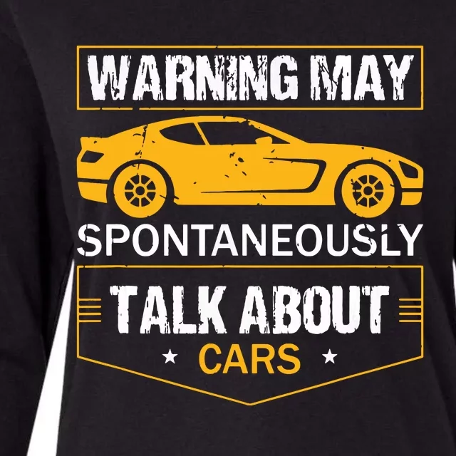 Warning May Spontaneously Start Talking About Cars Salesman Womens Cotton Relaxed Long Sleeve T-Shirt