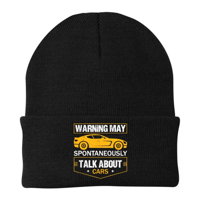 Warning May Spontaneously Start Talking About Cars Salesman Knit Cap Winter Beanie