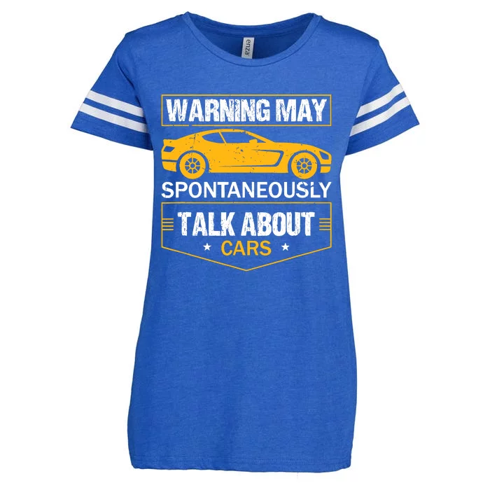 Warning May Spontaneously Start Talking About Cars Salesman Enza Ladies Jersey Football T-Shirt