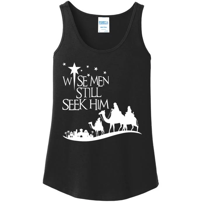 Wise Man Still Seek Him Christian Christmas Jesus Design Ladies Essential Tank