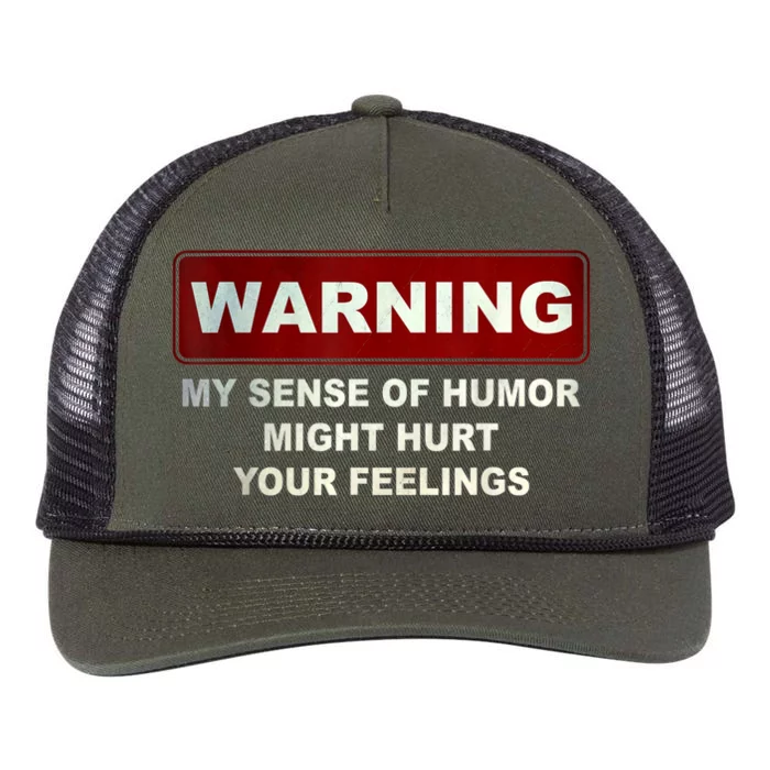 Warning My Sense Of Humor Might Hurt Your Feelings Retro Rope Trucker Hat Cap