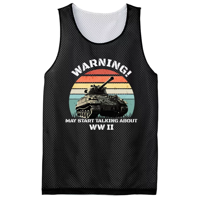 Warning! May Start Talking About World War 2 Wwii Mesh Reversible Basketball Jersey Tank