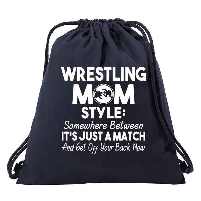 Wrestling Mom Style Funny Gift For Mom Drawstring Bag