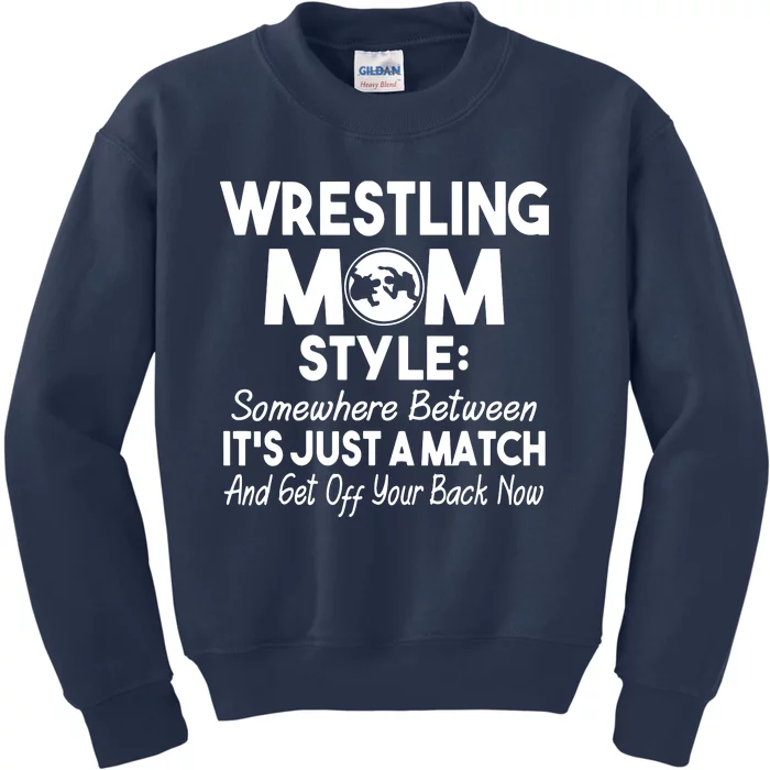 Wrestling Mom Style Funny Gift For Mom Kids Sweatshirt