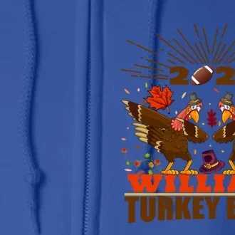 Williams Matching Thanksgiving Outfits Dabbing Turkey Bowl Cool Gift Full Zip Hoodie