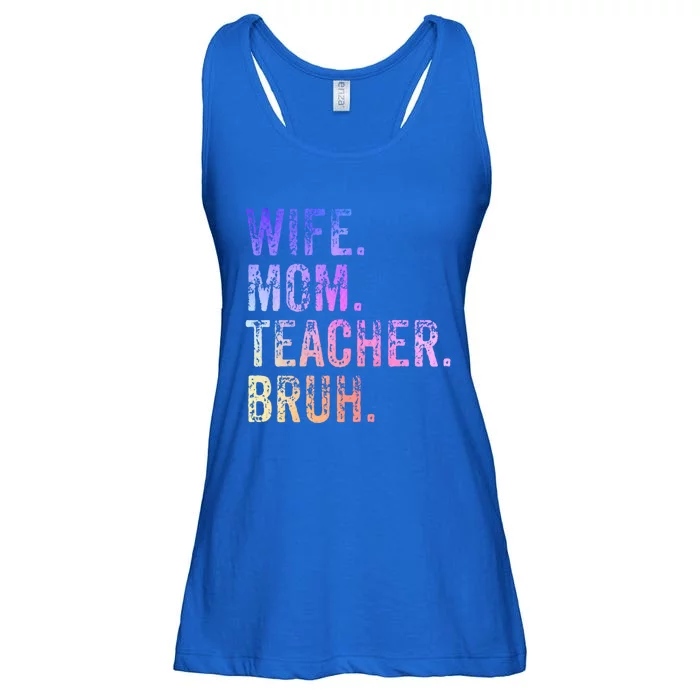 Wife Mom Teacher Bruh Funny Gift Ladies Essential Flowy Tank