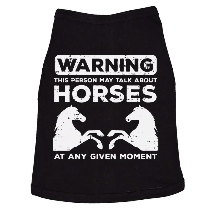 Warning May Talk About Horses Funny Riding Doggie Tank