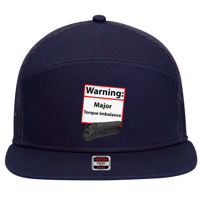 Warning Major Torque Imbalance 7 Panel Mesh Trucker Snapback Hat