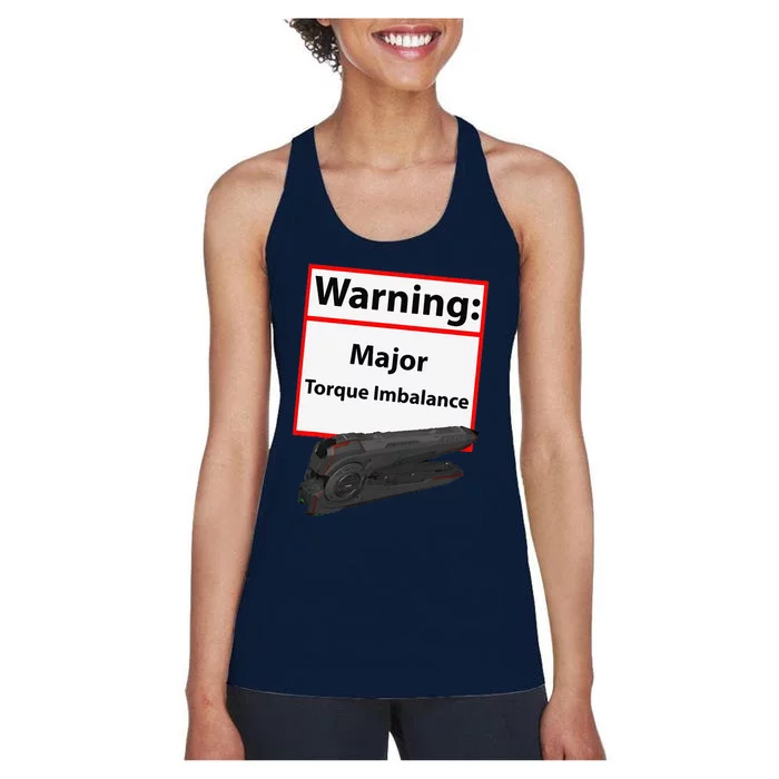 Warning Major Torque Imbalance Women's Racerback Tank