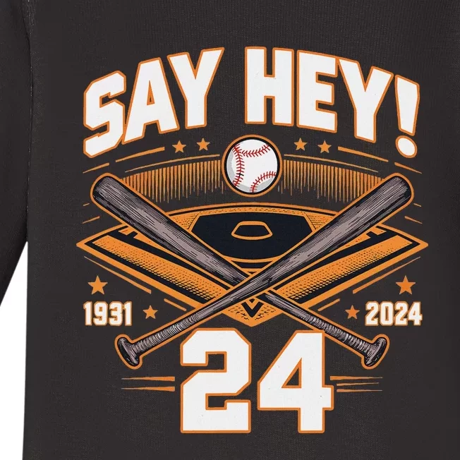 Willie Mays Tribute 19312024 Baby Long Sleeve Bodysuit