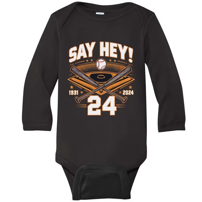 Willie Mays Tribute 19312024 Baby Long Sleeve Bodysuit