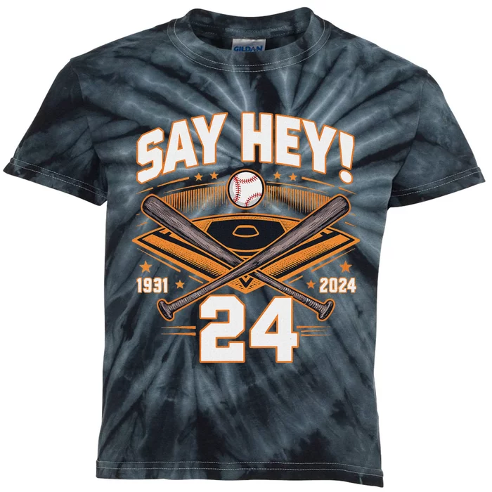 Willie Mays Tribute 19312024 Kids Tie-Dye T-Shirt