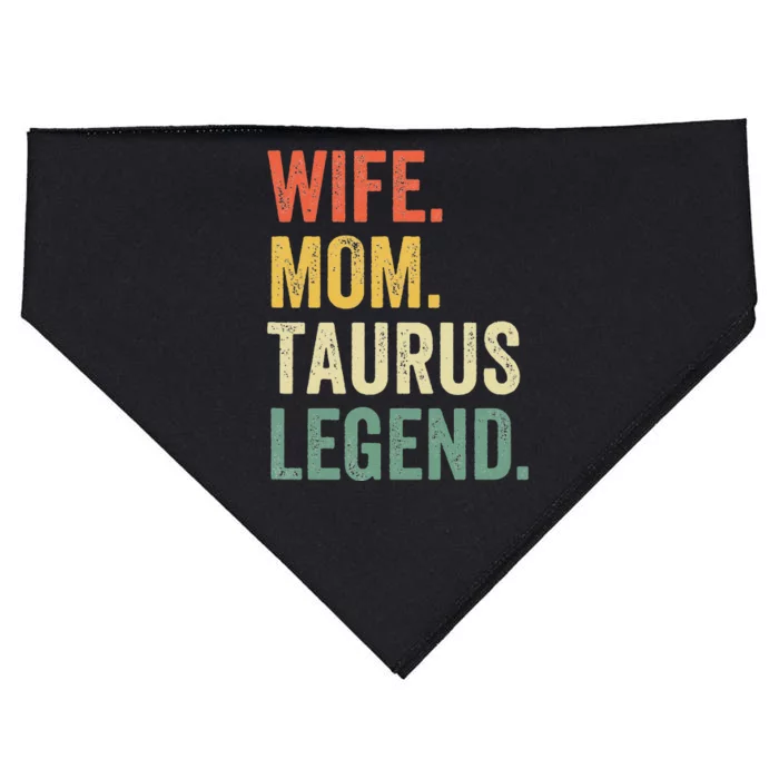 Wife Mom Taurus Legend Funny Zodiac Astrology Mother USA-Made Doggie Bandana