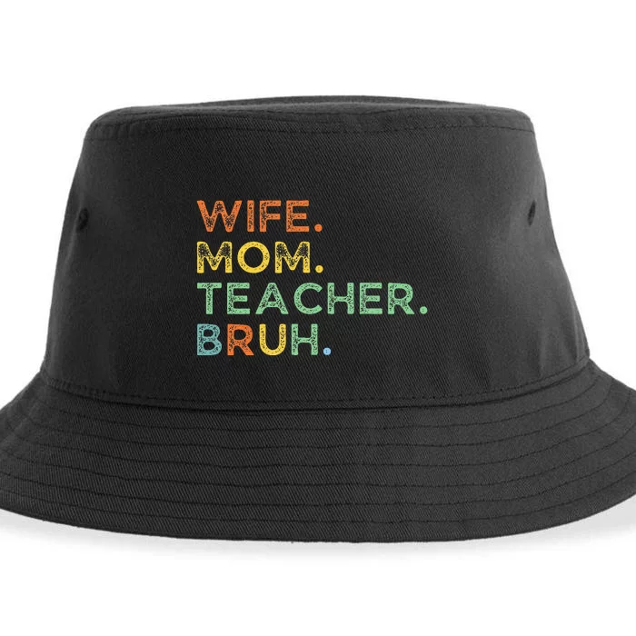 Wife Mom Teacher Bruh Sustainable Bucket Hat