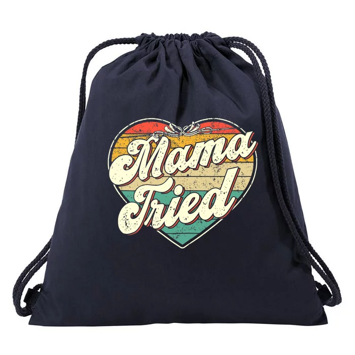 Wo Mama Tried Vintage Country Music Outlaw Retro Drawstring Bag