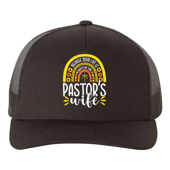 Worth my Time Sunflower Pastor's Wife Appreciation Christian Yupoong Adult 5-Panel Trucker Hat