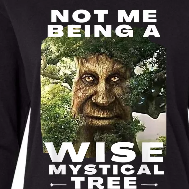 Wise Mystical Tree Face Old Mythical Oak Tree Funny Meme Womens Cotton Relaxed Long Sleeve T-Shirt