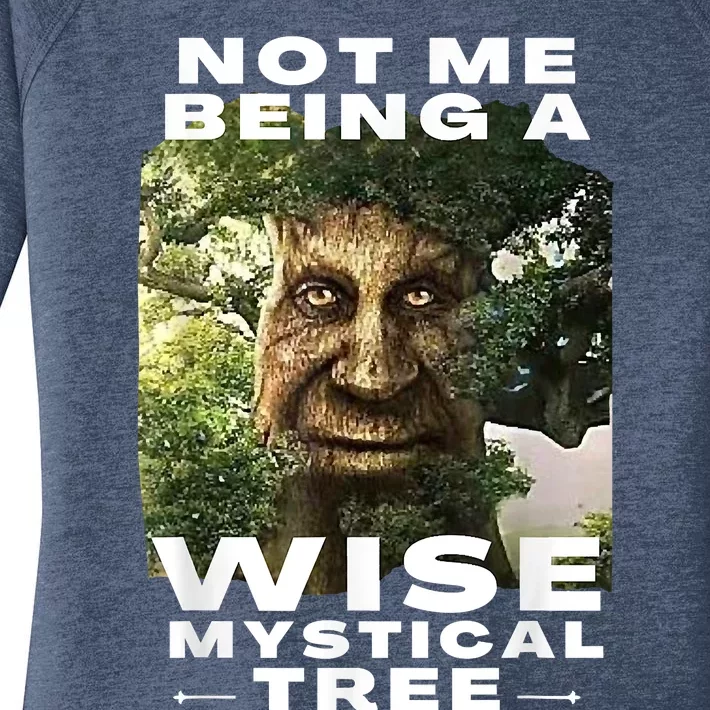 Wise Mystical Tree Face Old Mythical Oak Tree Funny Meme Women's Perfect Tri Tunic Long Sleeve Shirt