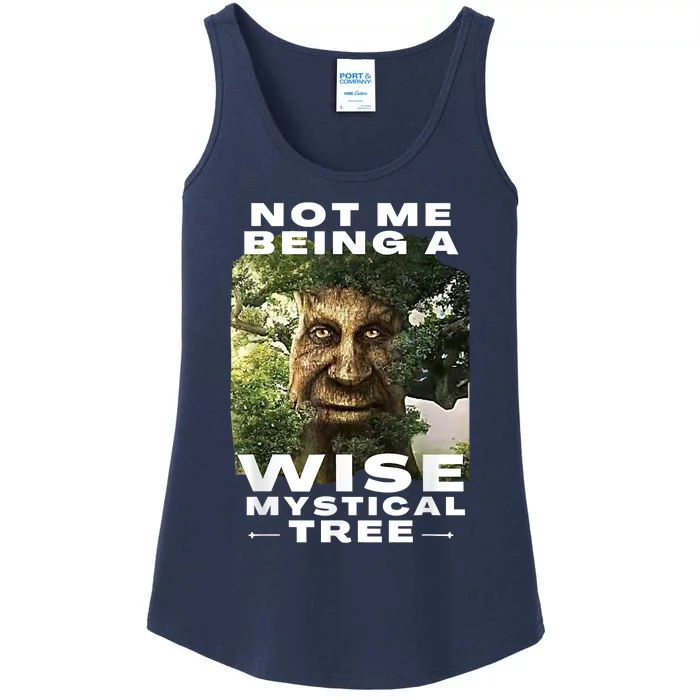 Wise Mystical Tree Face Old Mythical Oak Tree Funny Meme Crop Top