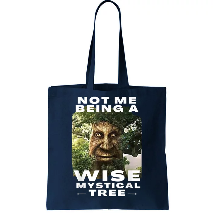 Wise Mystical Tree Face Old Mythical Oak Tree Funny Meme Drawstring Bag