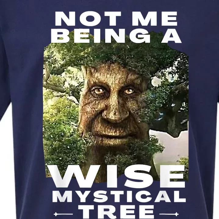 Wise Mystical Tree Face Old Mythical Oak Tree Funny Meme Sueded Cloud Jersey T-Shirt