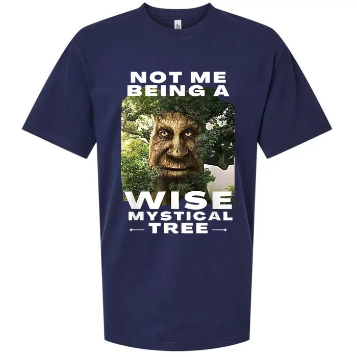 Wise Mystical Tree Face Old Mythical Oak Tree Funny Meme Sueded Cloud Jersey T-Shirt