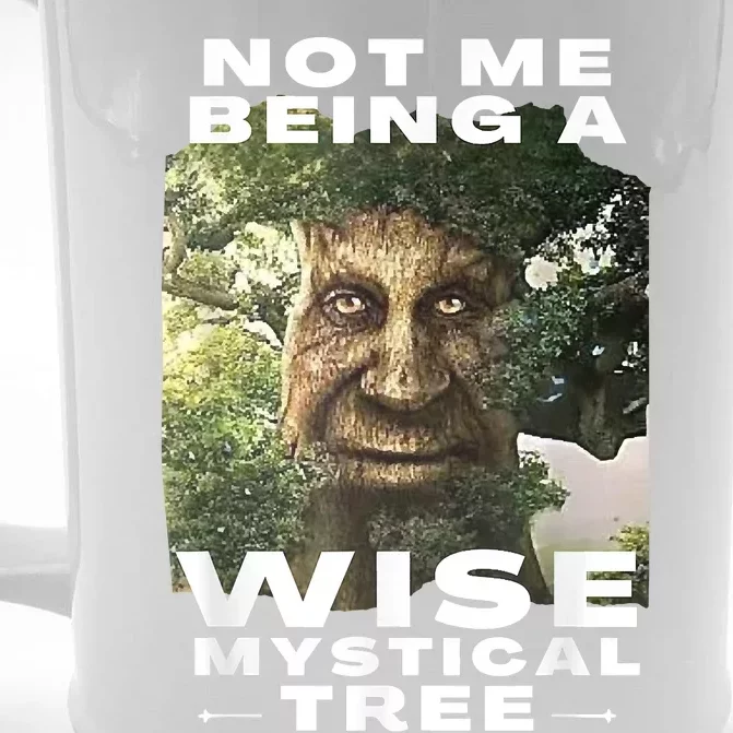 Wise Mystical Tree Face Old Mythical Oak Tree Funny Meme Front & Back Beer Stein