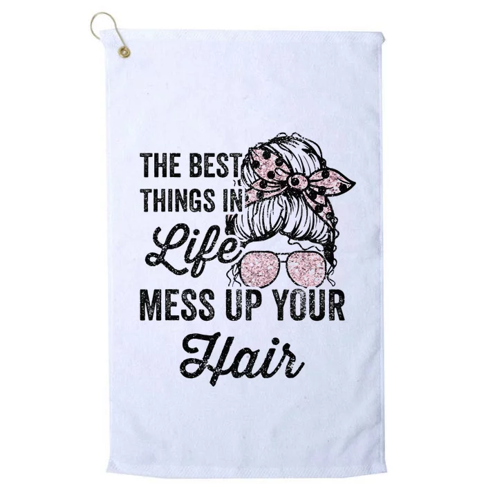 Women Motorcycle The Best Things In Life Mess Up Your Hair Platinum Collection Golf Towel