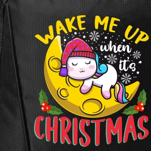 Wake Me Up For Christmas Pajama Christmas Gift City Backpack