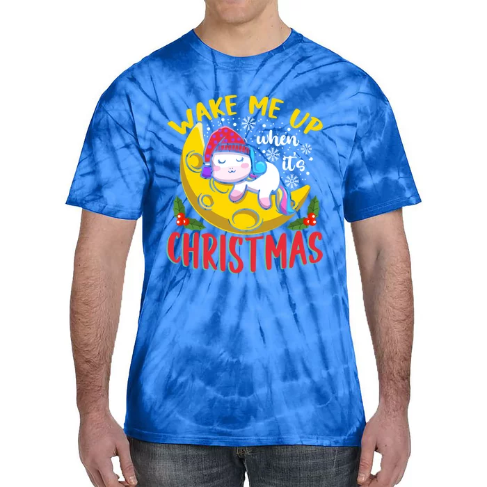 Wake Me Up For Christmas Pajama Christmas Gift Tie-Dye T-Shirt