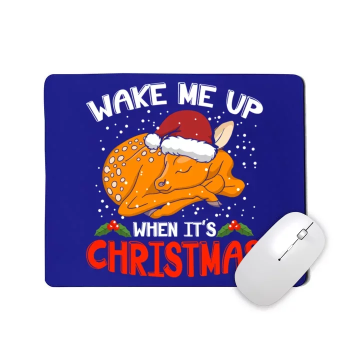 Wake Me Up For Christmas Pajama Reindeer Christmas Gift Mousepad