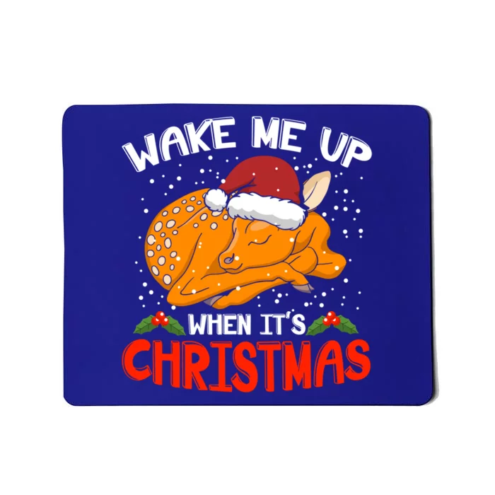 Wake Me Up For Christmas Pajama Reindeer Christmas Gift Mousepad