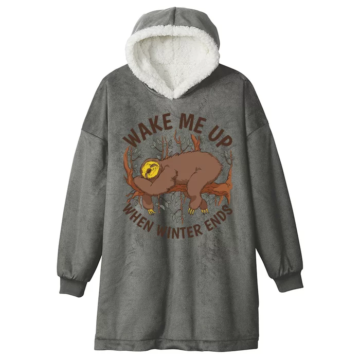 Wake Me Up When Winter Ends Sloth Hooded Wearable Blanket