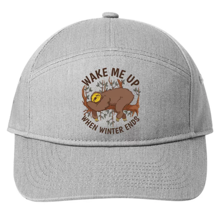 Wake Me Up When Winter Ends Sloth 7-Panel Snapback Hat