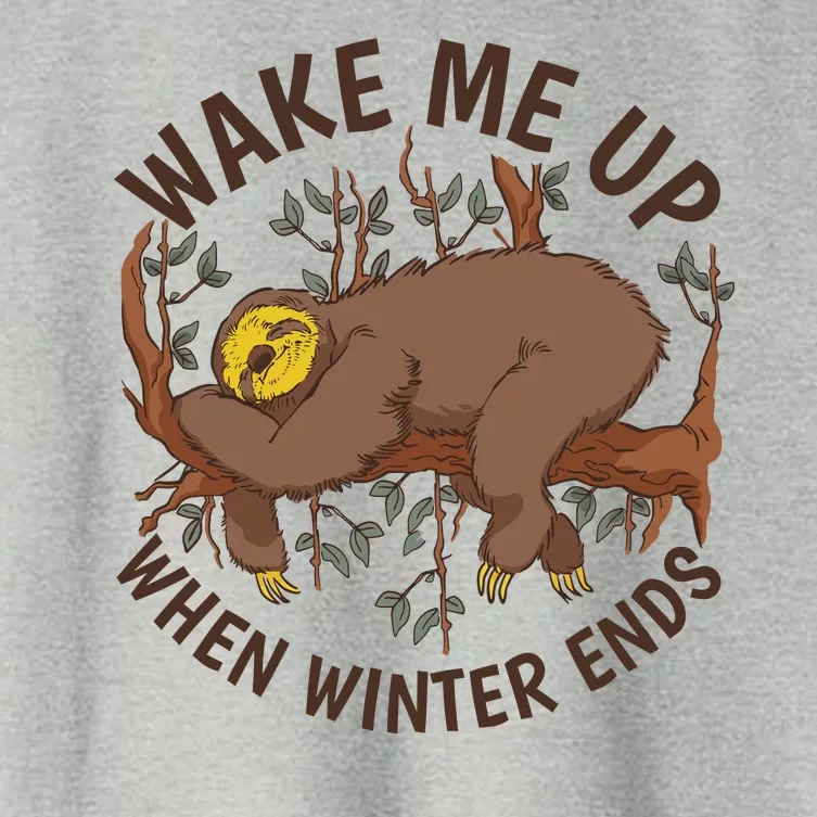 Wake Me Up When Winter Ends Sloth Women's Crop Top Tee