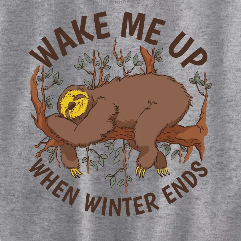 Wake Me Up When Winter Ends Sloth Kids Sweatshirt