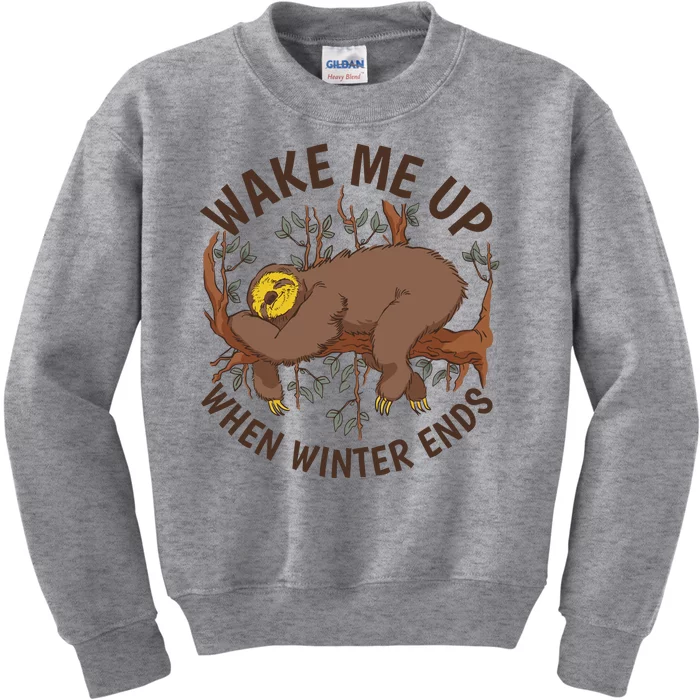 Wake Me Up When Winter Ends Sloth Kids Sweatshirt