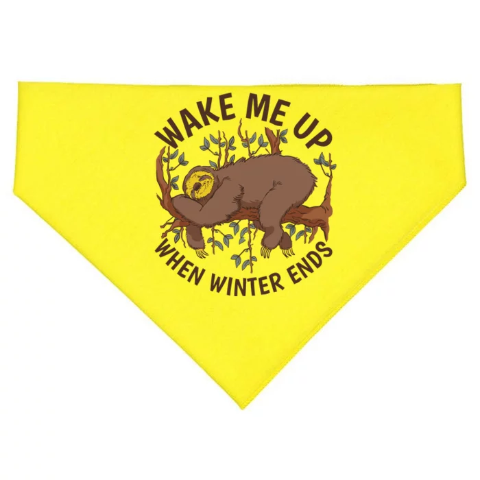 Wake Me Up When Winter Ends Sloth USA-Made Doggie Bandana