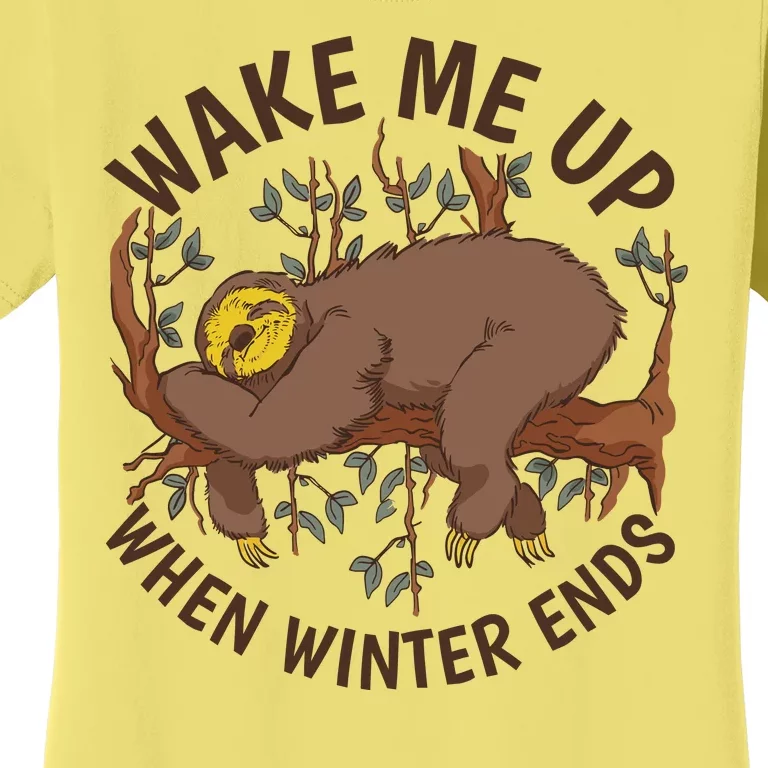 Wake Me Up When Winter Ends Sloth Women's T-Shirt