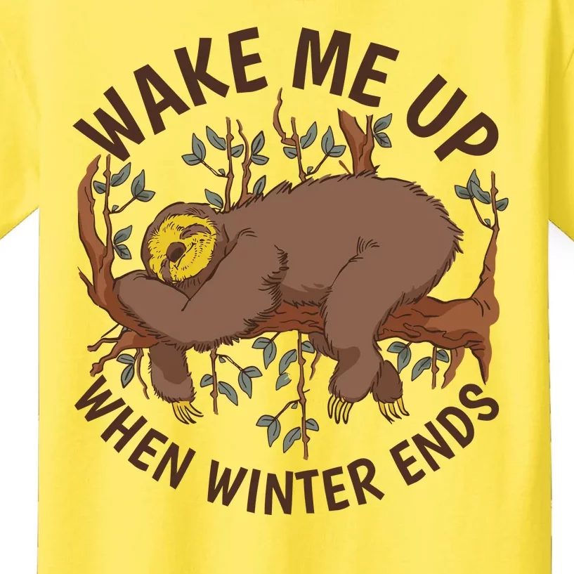 Wake Me Up When Winter Ends Sloth Kids T-Shirt