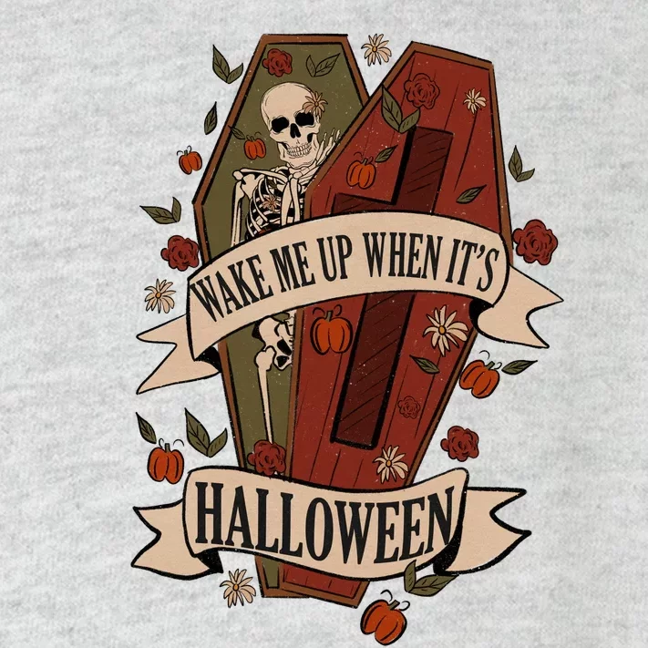 Wake Me Up When Its Halloween Funny Skeleton Coffin Toddler Long Sleeve Shirt