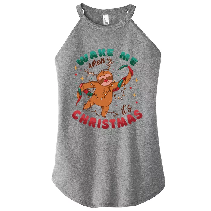 Wake Me Up When It Is Christmas Is Ugly Christmas Gift Women’s Perfect Tri Rocker Tank